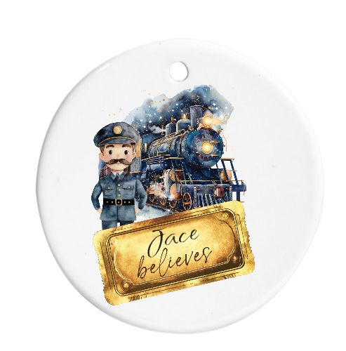 Train &amp; Conductor Bauble