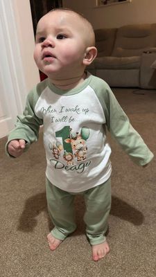Safari Design When I wake up I will be....(age) Green PJS
