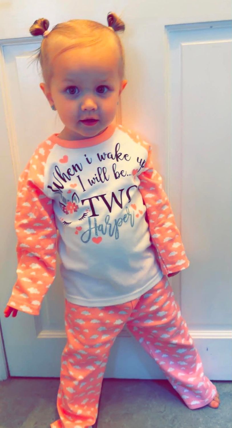 Unicorn Design When I Wake up il be..... (age) Personalised PJS