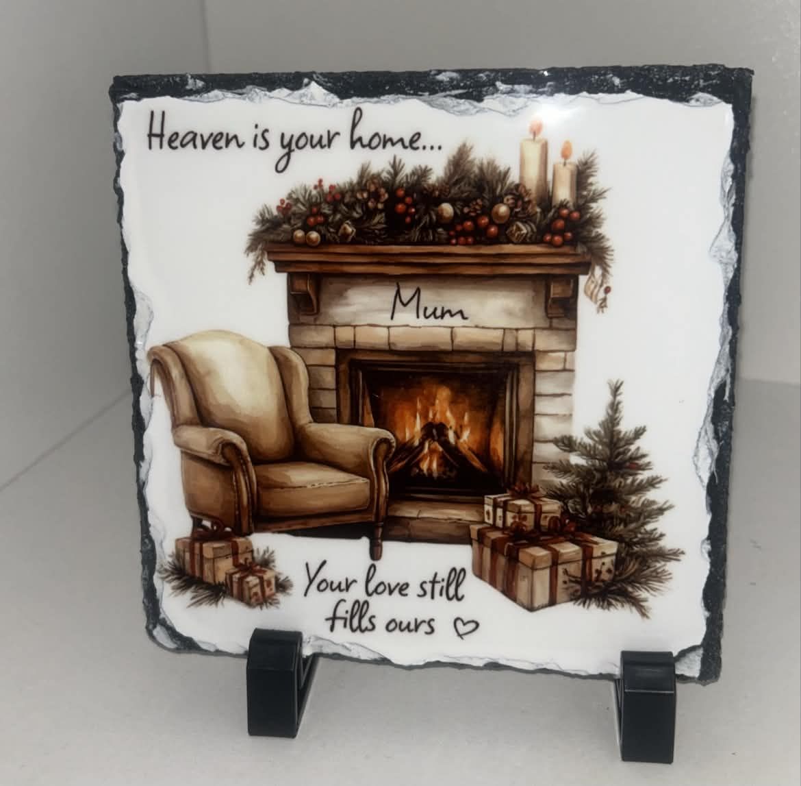 Personalised Name Christmas heaven is your home slate