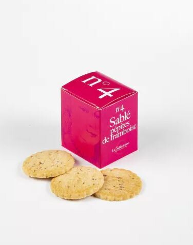 Cubo 35 gr. biscuits chips de frambuesa La Sablésienne