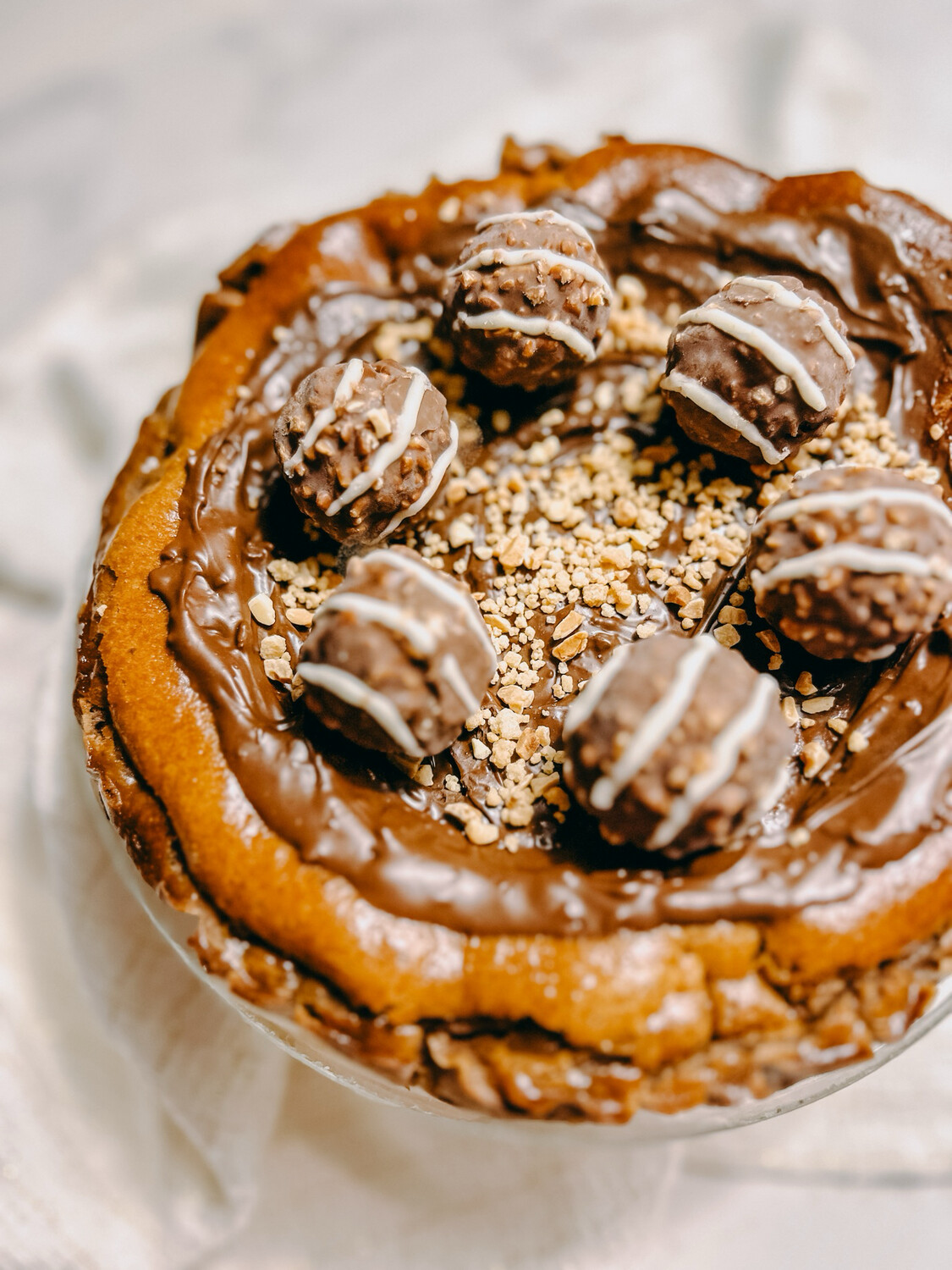 Tarta de queso y Nutella con bombón crocante