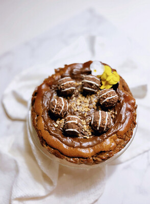 Tarta de queso y Nutella con bombón crocante