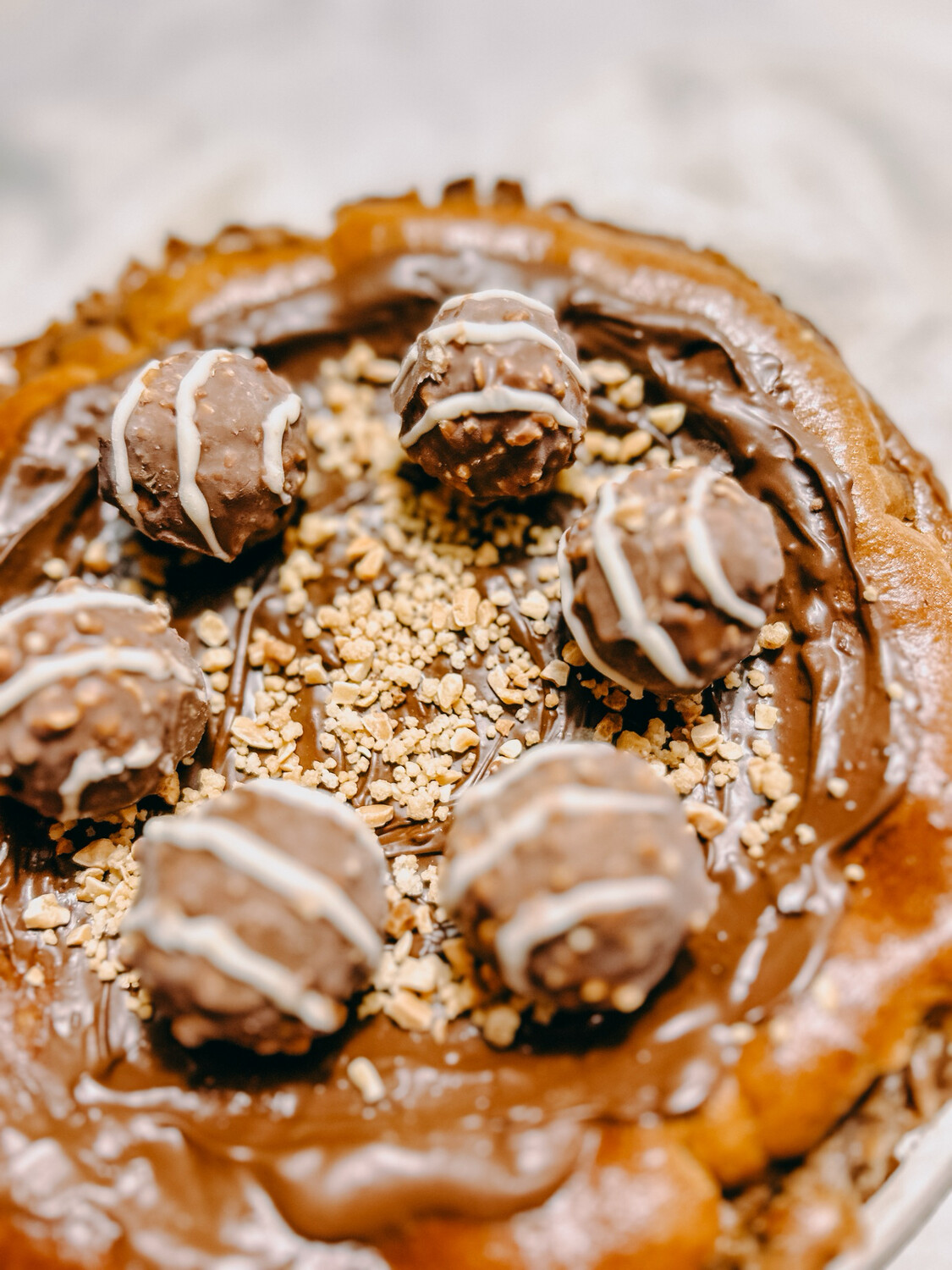 Tarta de queso y Nutella con bombón crocante