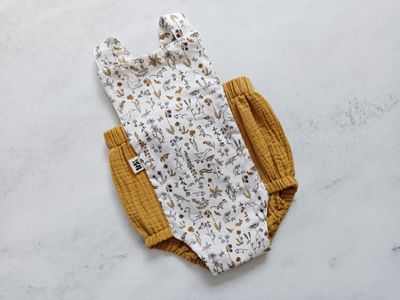 Mustard Woodland Friends Romper 