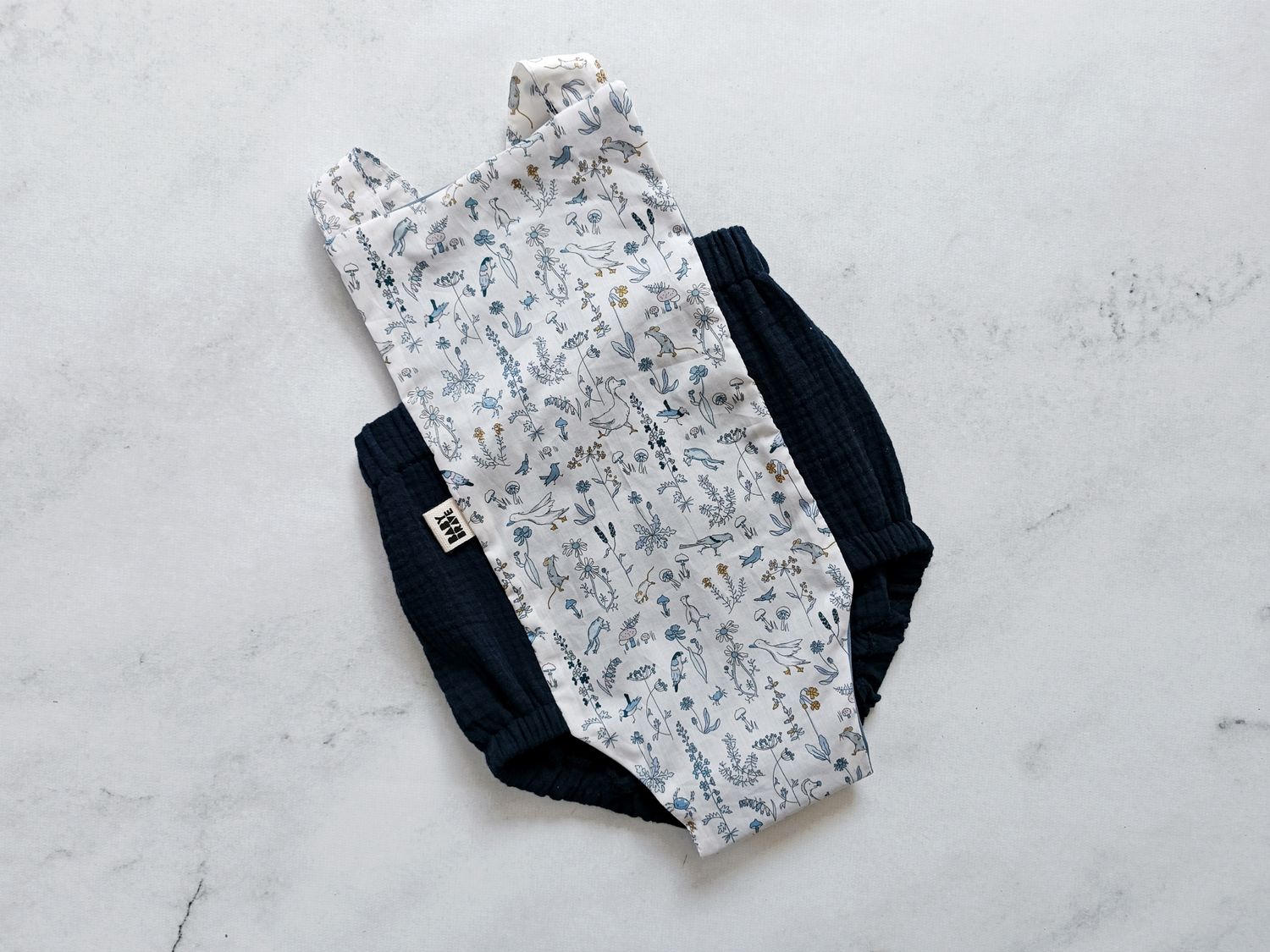 Navy Woodland Friends Romper 