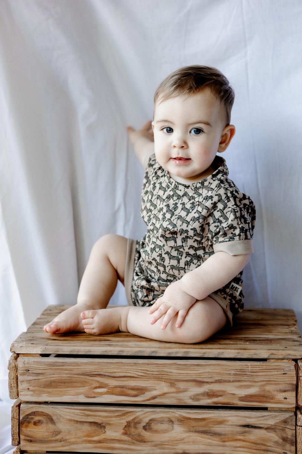 2 -Piece T-Shirt/Lounge Shorts Set - Neutral Zebra