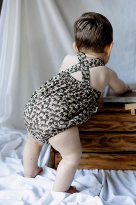 Neutral Zebra Romper