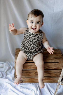 Neutral Zebra Romper