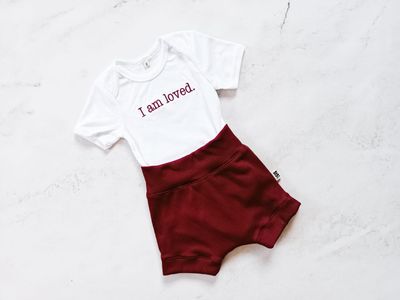 'I am Loved' Cotton Onesie &amp; Ribbed Shortie