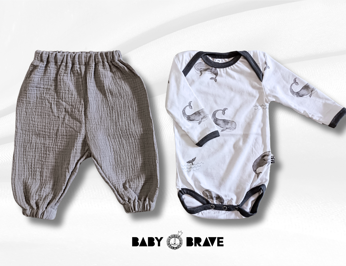 Watercolor Painted Whale vest &amp; Puffy Pants Set