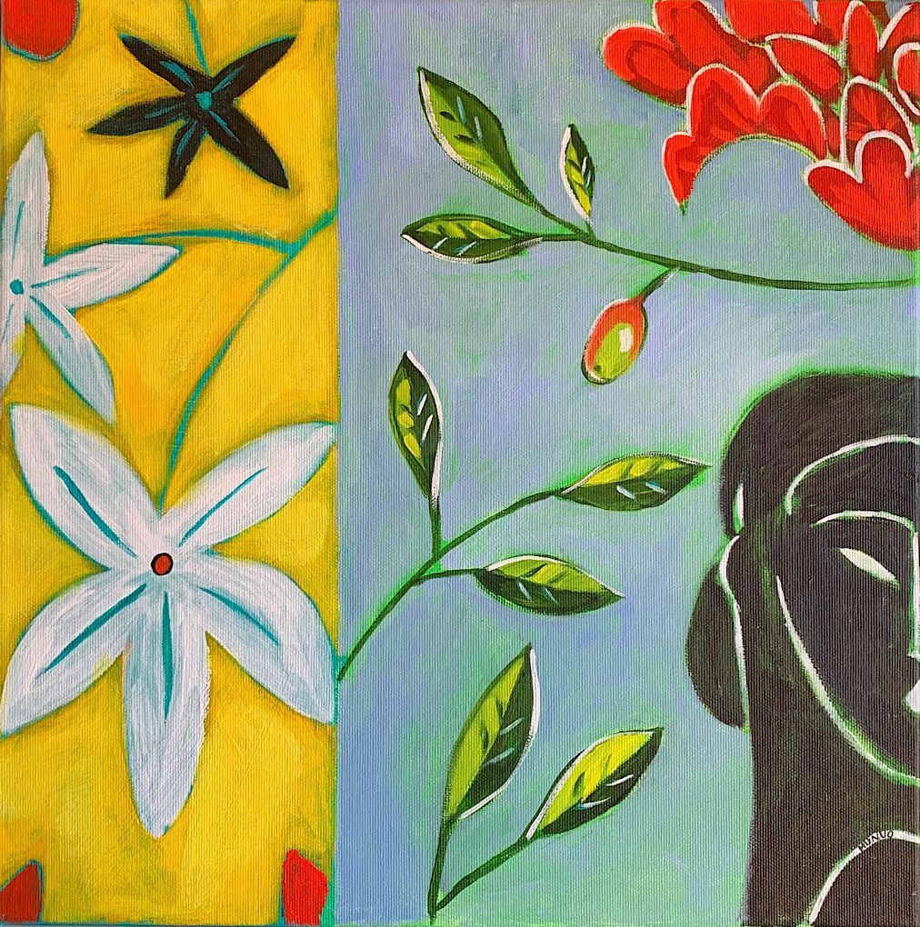 An original painting - Swatch with bud