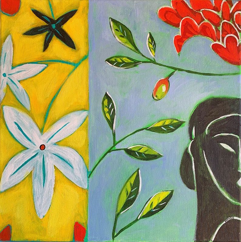 An original painting - Swatch with bud