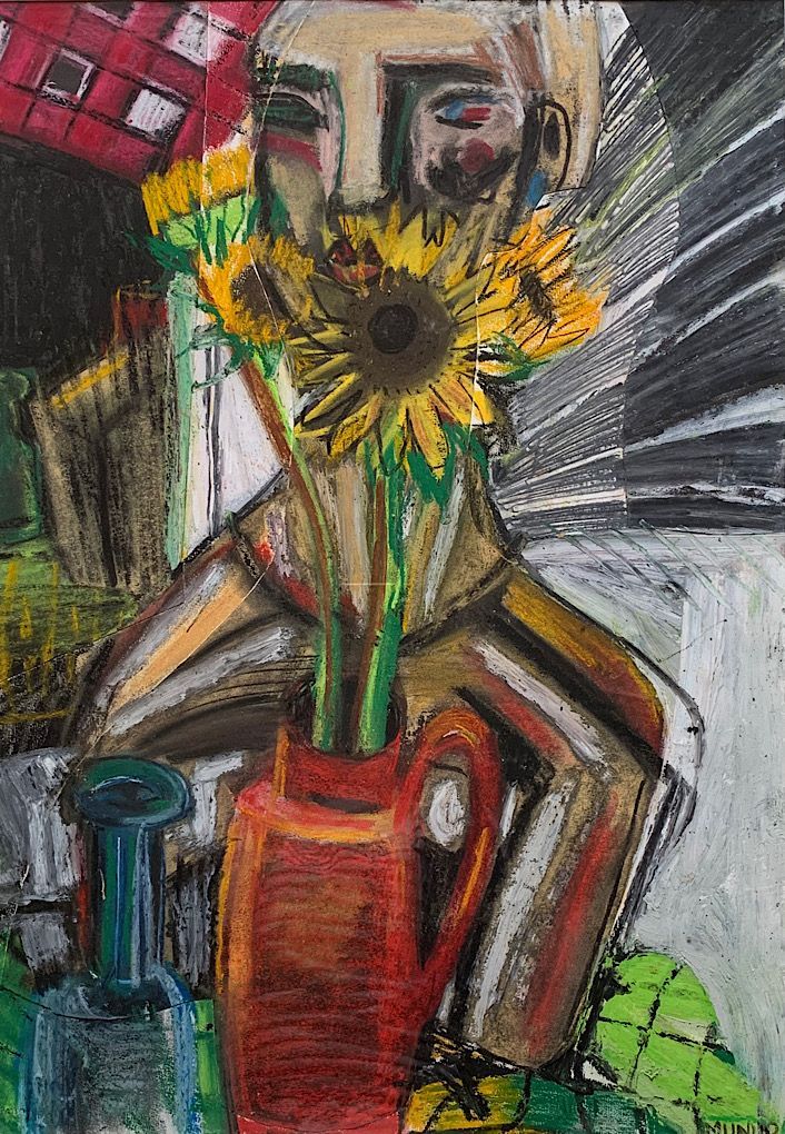 An original work on paper - Sunflower blast