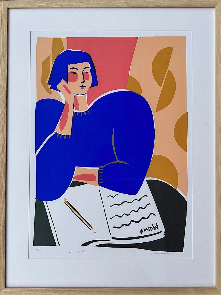 Limited edition screen print - blue jumper