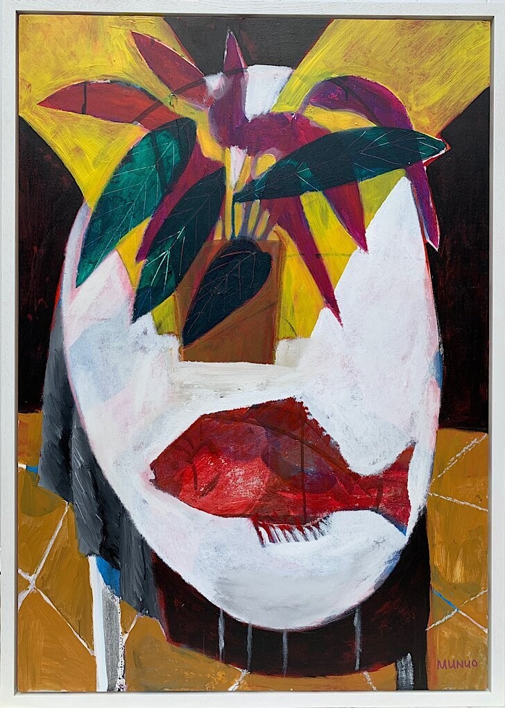 An original painting "Maranta plant with sunbeam"