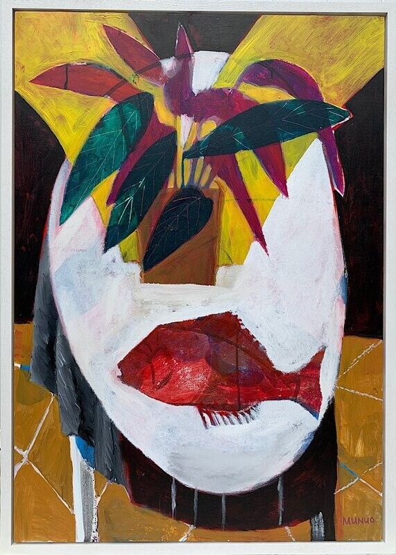 An original painting "Maranta plant with sunbeam"