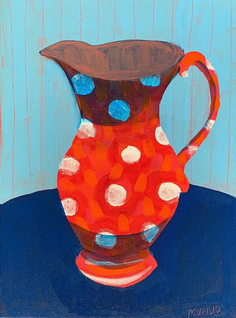 An original painting - Jug with spots