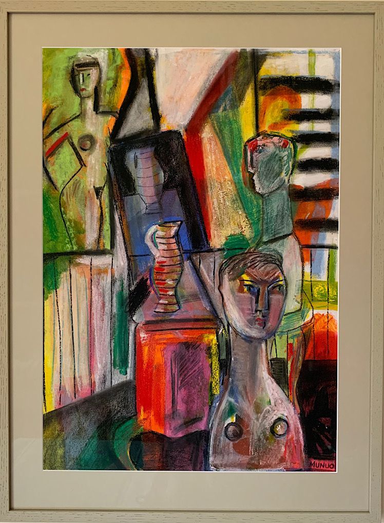 An original work on paper "Setting up the still life"