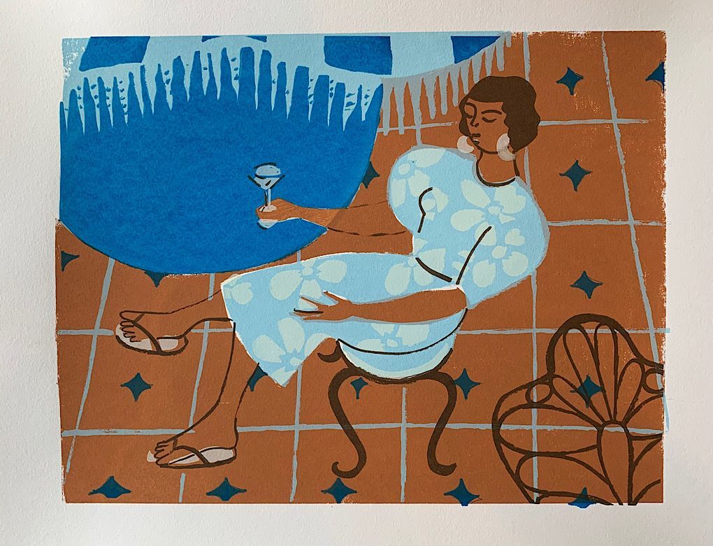 Screen print - One More Martini