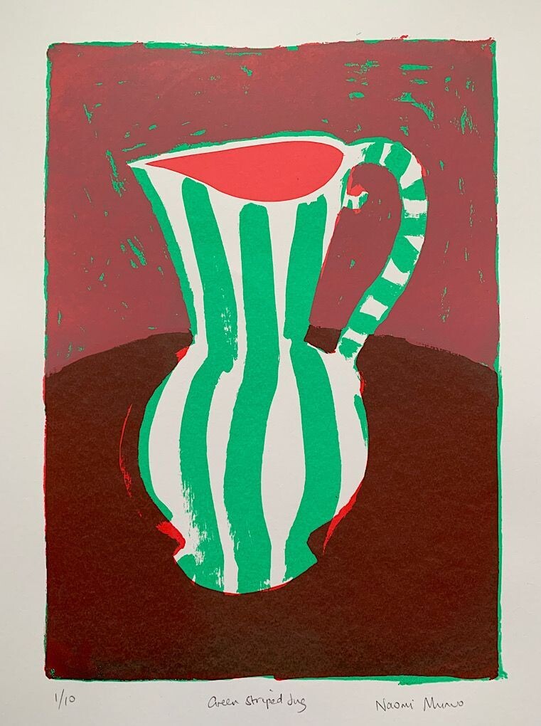 Green Stripy Jug screen print