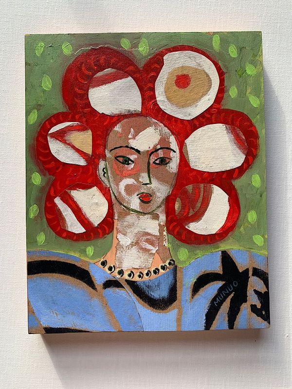 An original mixed media painting - Smile Inside.