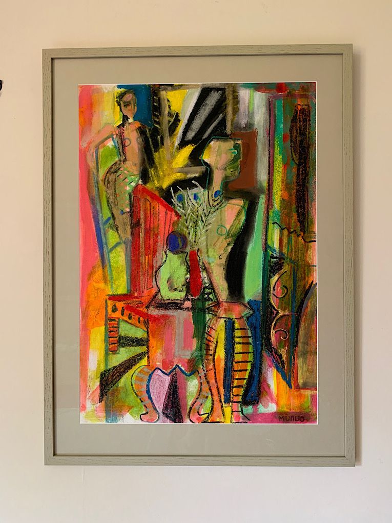 An original work on paper "Studio interior"