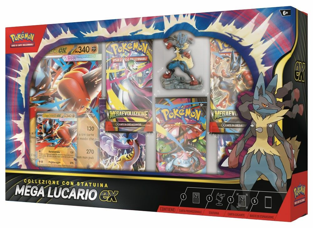 POKEMON - Collezione con Statuina Mega Lucario Ex