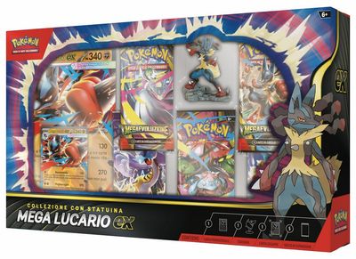 POKEMON - Collezione con Statuina Mega Lucario Ex POKEMON - Collezione con Statuina Mega Lucario Ex