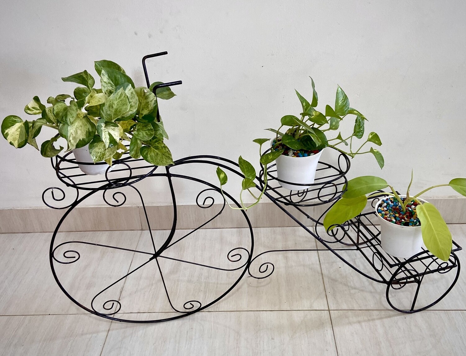 Ricksha planter with plants