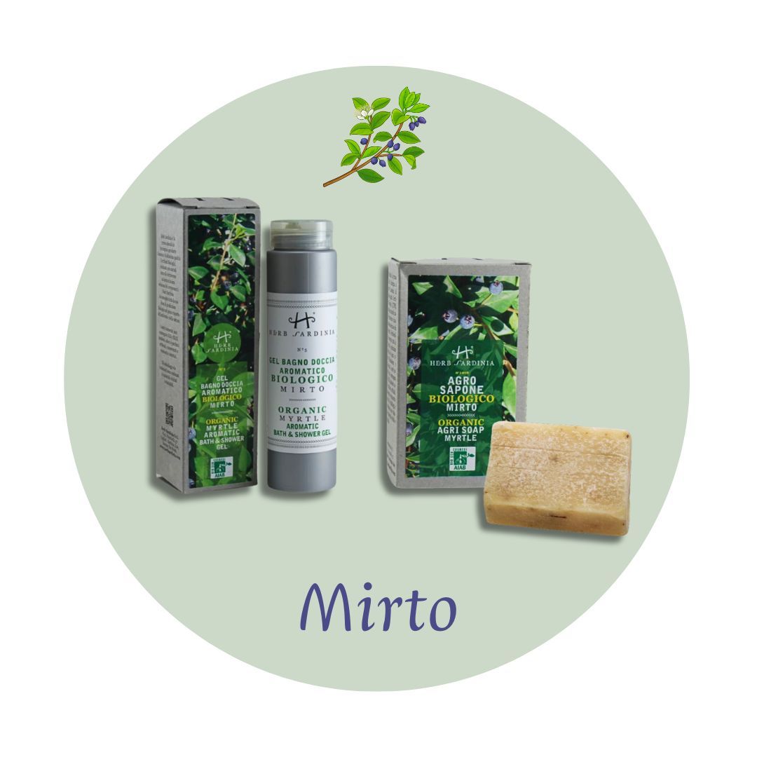 Organic Myrtle Shower Gel 200 ml + Soothing Myrtle Bar Soap 100 g
