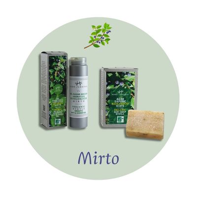 Organic Myrtle Shower Gel 200 ml + Soothing Myrtle Bar Soap 100 g