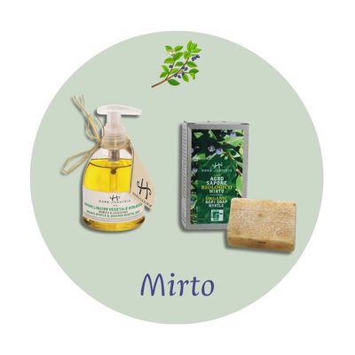 Organic Myrtle &amp; Juniper Liquid Soap 250 ml + Soothing Myrtle Bar Soap 100 g