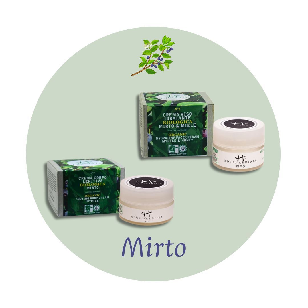 Organic Soothing Myrtle Body Cream 100 ml + Organic Myrtle &amp; Honey Moisturizing Face Cream 50 ml