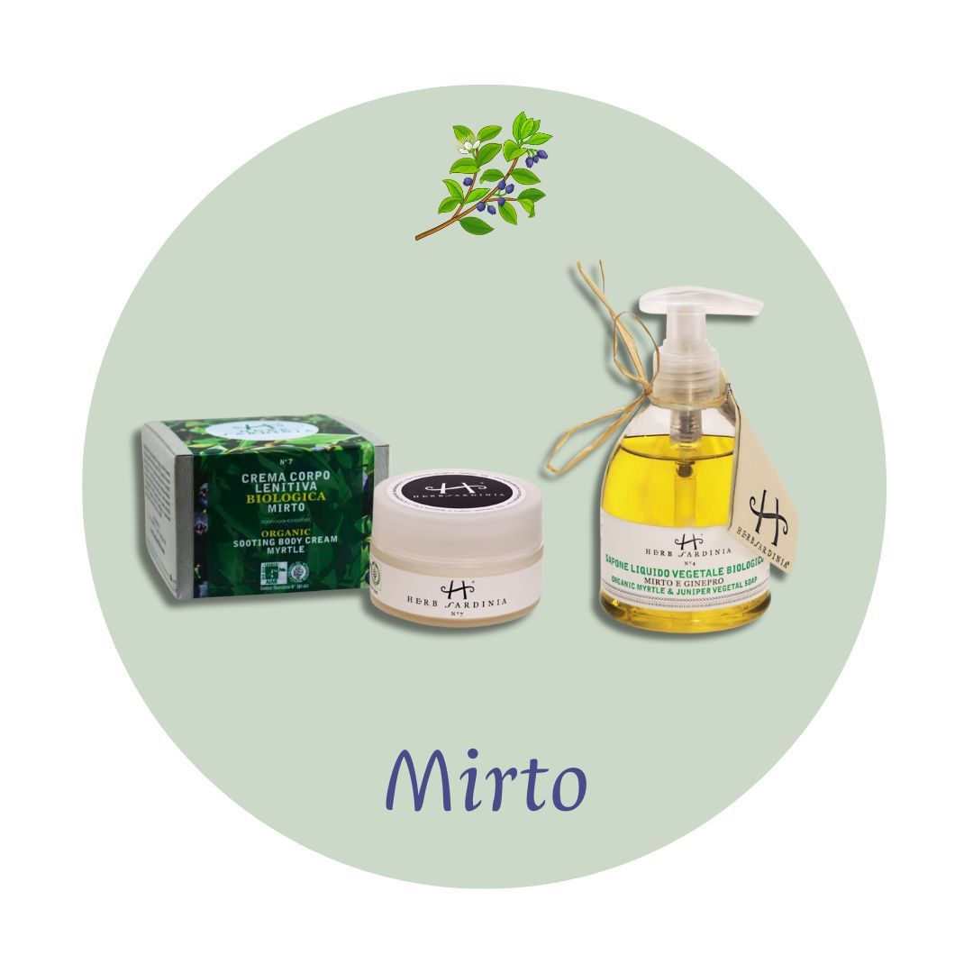 Organic Soothing Myrtle Body Cream 100 ml + Organic Myrtle &amp; Juniper Liquid Soap 250 ml