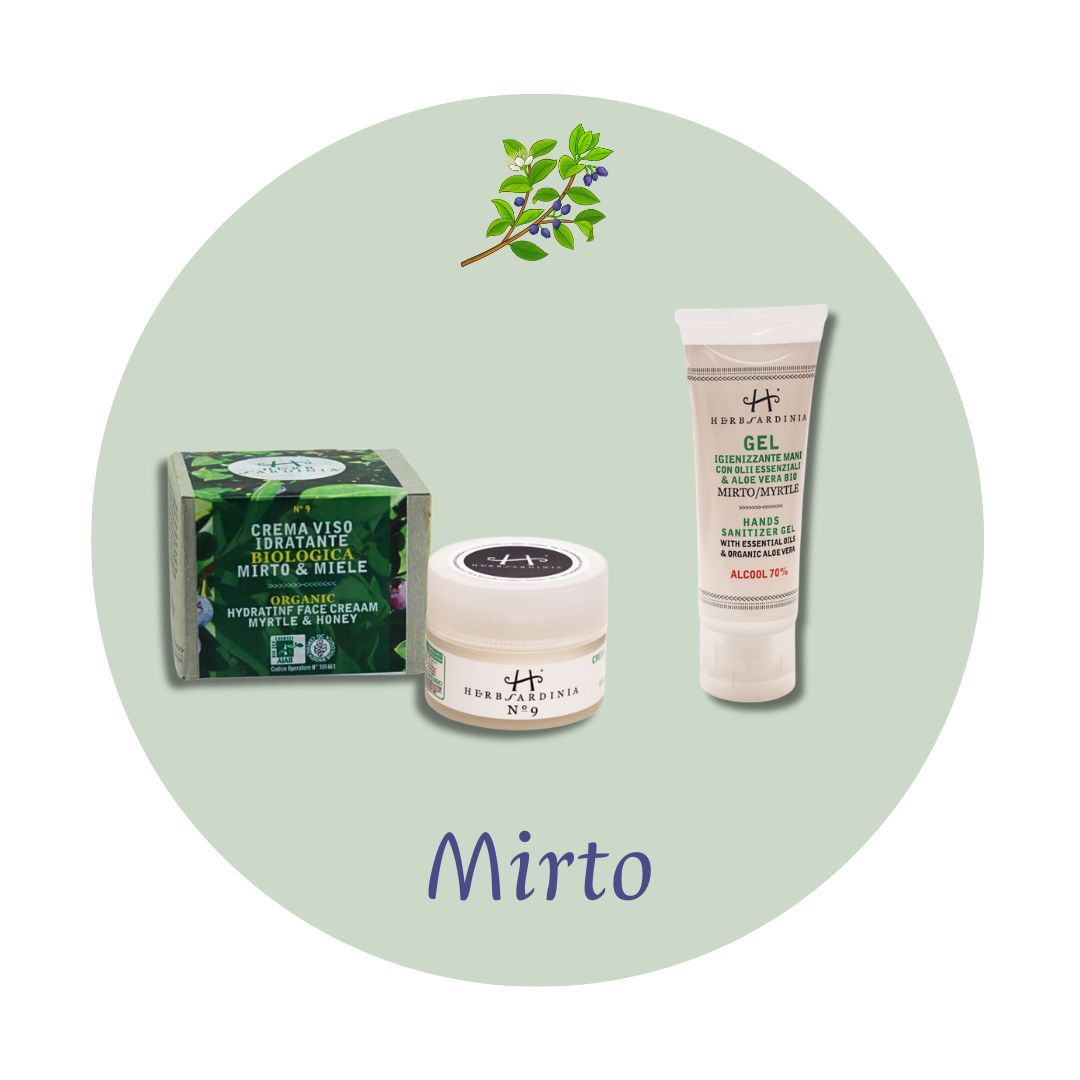 Organic Myrtle &amp; Honey Moisturizing Face Cream 50 ml + Organic Myrtle &amp; Aloe Vera Hand Gel 75 ml