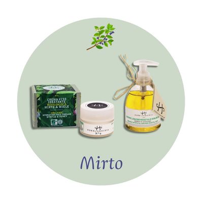 Organic Myrtle &amp; Honey Moisturizing Face Cream 50 ml + Organic Myrtle &amp; Juniper Liquid Soap 250 ml