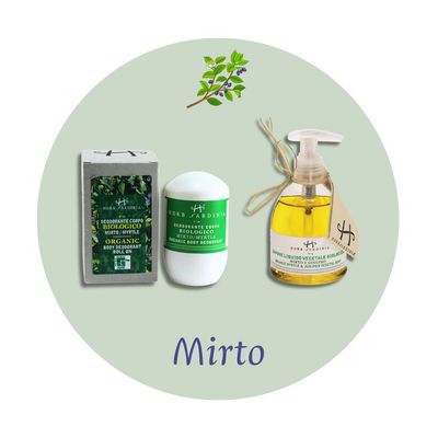 Organic Myrtle Roll-On Deodorant 50 ml + Organic Myrtle &amp; Juniper Liquid Soap 250 ml