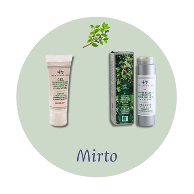 Organic Myrtle &amp; Aloe Vera Hand Gel 75 ml + Organic Gentle Myrtle Shampoo 200 ml