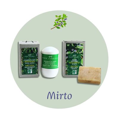 Organic Myrtle Roll-On Deodorant 50 ml + Soothing Myrtle Bar Soap 100 g