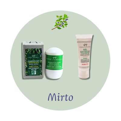 Organic Myrtle Roll-On Deodorant 50 ml + Organic Myrtle &amp; Aloe Vera Hand Gel 75 ml