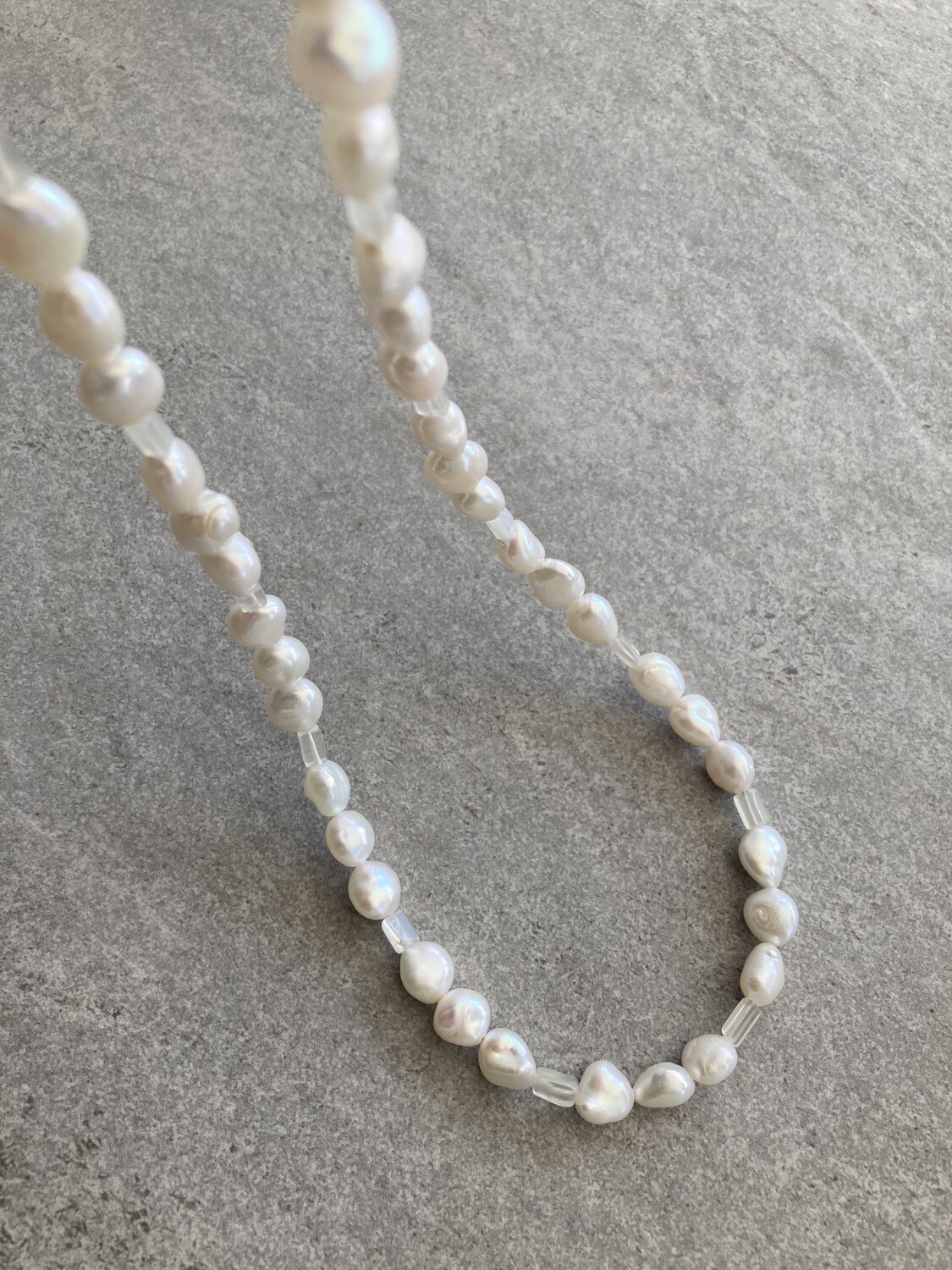 Collier Perlen mit Mondstein