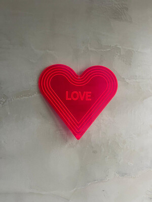 LOVE HEART - 23cm - Plexiglas® pink