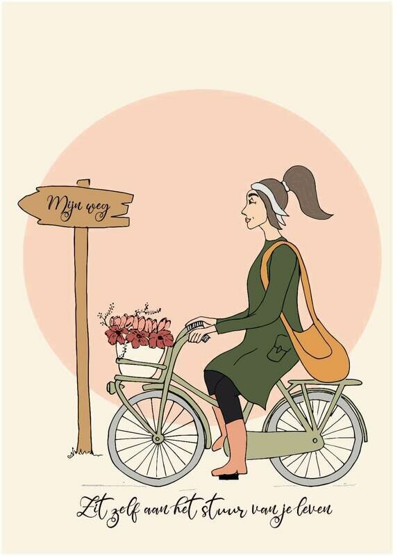 Kaart illustratie 'Zit zelf aan het stuur van je leven'