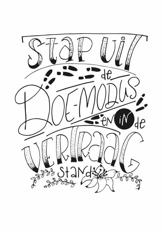 Kaart quote 'Stap uit de doe-modus in de vertraagstand'