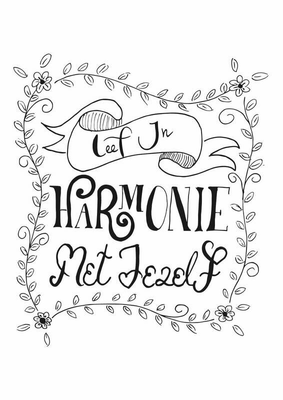 Kaart quote 'Leef in harmonie met jezelf'