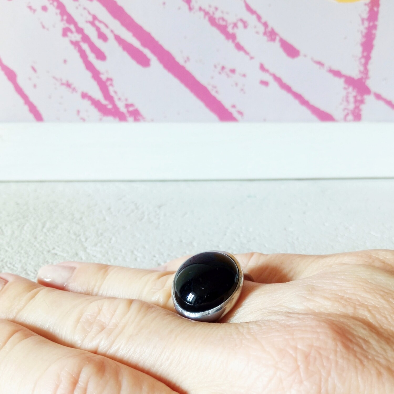 Anello Goccia nero