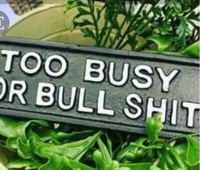 Cast Iron Sign to busy for bulls**t