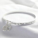 &#39;Mum&#39; Meaningful Word Bangle in Rose Gold Or Silver By Lisa Angel