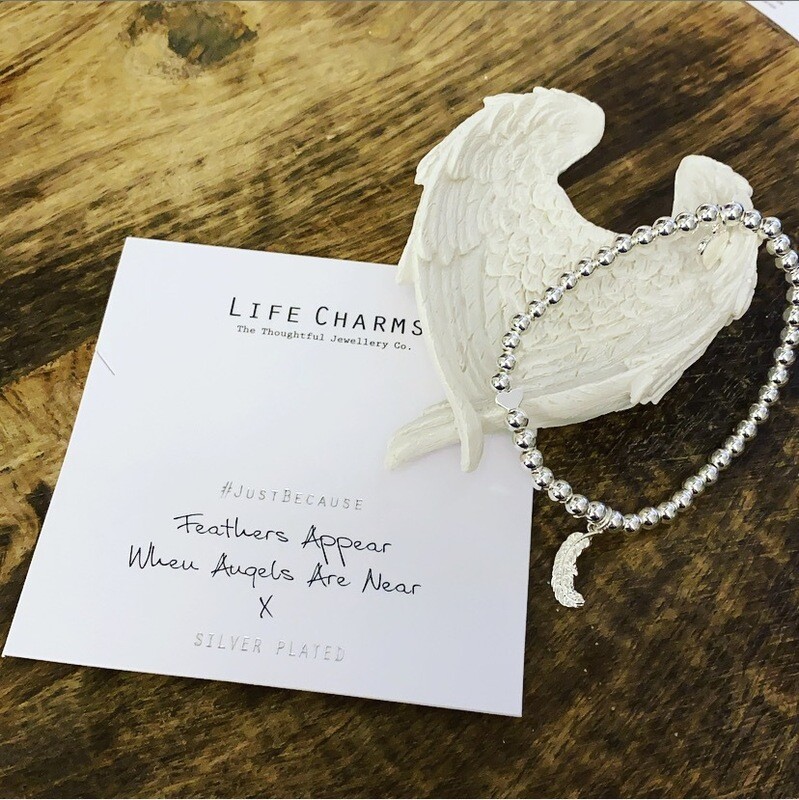 Feathers Appear When Angels Are Near Bracelet by Life Charms